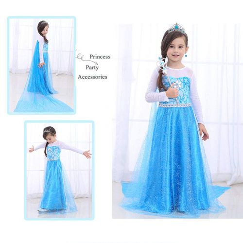  Amor 8Pcs Princess Dress Up Cosplay Costume Party Accessories with Crown Wand Gloves Necklace Earrings & Ring