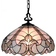 Amora Lighting AM297HL16 Tiffany Style White Hanging Lamp 16 Inches Wide, 16