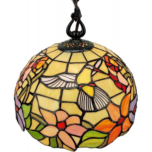  Amora Lighting AM1082HL12 Tiffany Style Hummingbird 1-light Pendant Lamp