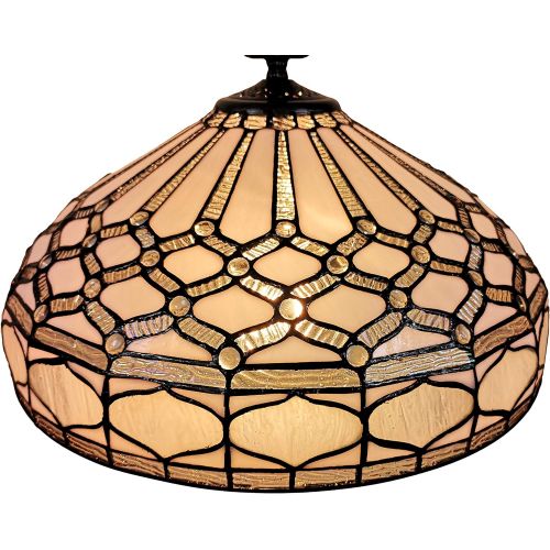  Amora Lighting AM221HL18 Tiffany Style Royal White Hanging Lamp 18 in Wide