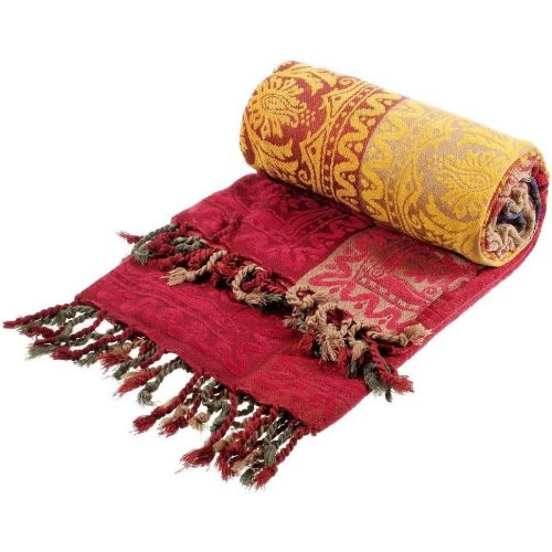  [아마존 핫딜] [아마존핫딜]Amorus amorus Chenille Jacquard Tassels Sofa Throw Blankets for Bed Couch Decorative Soft Chair Cover - Colorful Tribal Pattern (M)