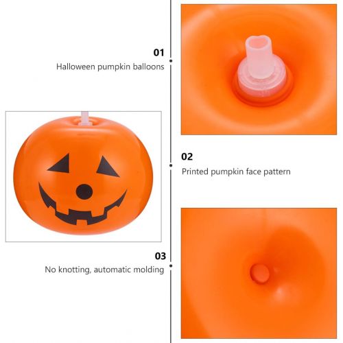  할로윈 용품Amosfun 10pcs Halloween Balloons Pumpkin Balloons Big Halloween Latex Balloons Inflatable Pumpkin Decoration for Halloween Party Bar Home