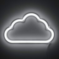 Amped & Co, Cloud LED Neon Wall Light, Cool White, 16x9.5, 7ft Clear Cord,12V Adapter