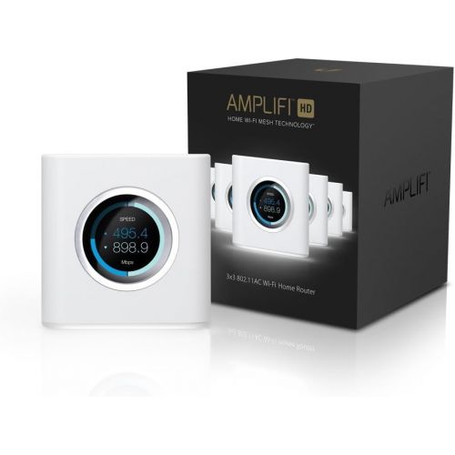  AmpliFi HD WiFi System by Ubiquiti Labs, Seamless Whole Home Wireless Internet Coverage, HD WiFi Router, 2 Mesh Points, 4 Gigabit Ethernet, 1 WAN Port, Ethernet Cable, Replaces Rou