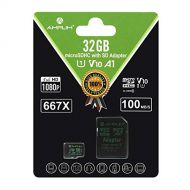 Amplim 32GB Micro SD Card, MicroSD Memory Plus Adapter, Extreme High Speed MicroSDHC U1 Class 10 V10 UHS-I TF Nintendo-Switch, GoPro Hero, Surface, Raspberry Pi, Phone Galaxy, Came