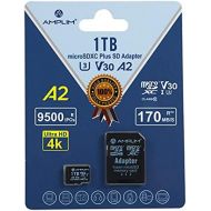 Amplim 1TB Micro SD Card, New 2021 MicroSD Memory Plus Adapter, Extreme High Speed 170MB/S A2 MicroSDXC U3 Class 10 V30 UHS-I for Nintendo-Switch, GoPro Hero, Surface, Phone, Camer