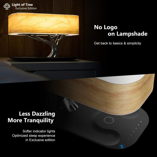  Ampulla Table Lamp with Wireless Charger and Bluetooth Speaker, Sleep Mode Stepless Dimming