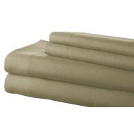 Amrapur 1MFSDBFG-TPE-QN Hotel Collection Solid 4 Piece Sheet Set Taupe Queen,