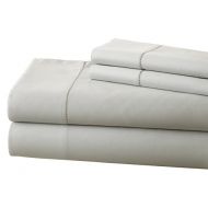 Amrapur Overseas | Ultra-Soft 1500 Thread Count 4-Piece Cotton Rich Solid Bed Sheet Set with Single Hem Stitch (Silver, King)