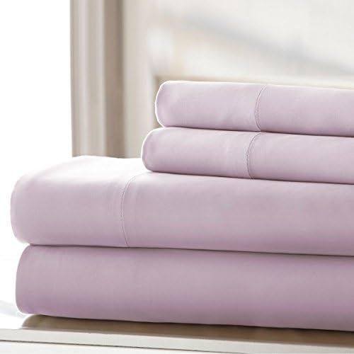  Amrapur Overseas | 400 Thread Count 100% Cotton Wrinkle-Free Sheet Set (Lilac, Full)