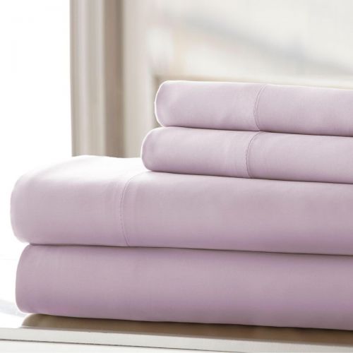  Amrapur Overseas | 400 Thread Count 100% Cotton Wrinkle-Free Sheet Set (Lilac, Full)