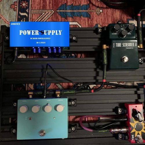  Amrence Guitar Pedal Power Supply,10 Isolated DC Output for 9V/12V/18V,Include 4 Pack LED Guitar Picks,Blue