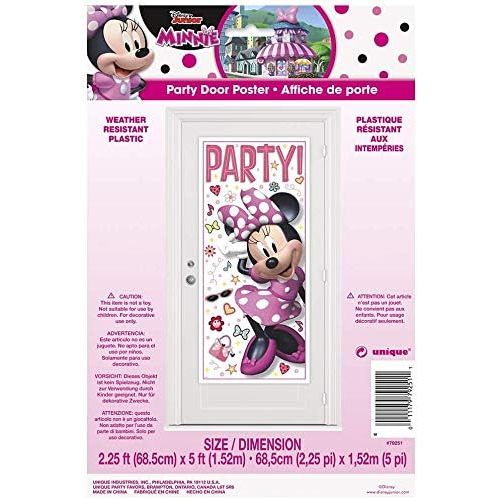  AMSCAN Unique 79251 Disney Iconic Minnie Mouse Door Party Poster, 27' X 60' 1ct, Multicolor,Bedroom