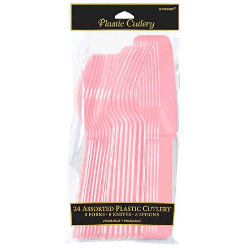  Amscan New Pink Plastic Assorted Cutlery | Party Tableware, 12 pks.