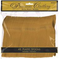 Amscan 8011.19 Premium Heavy Weight disposable-spoons, 9 x 9.2, Gold
