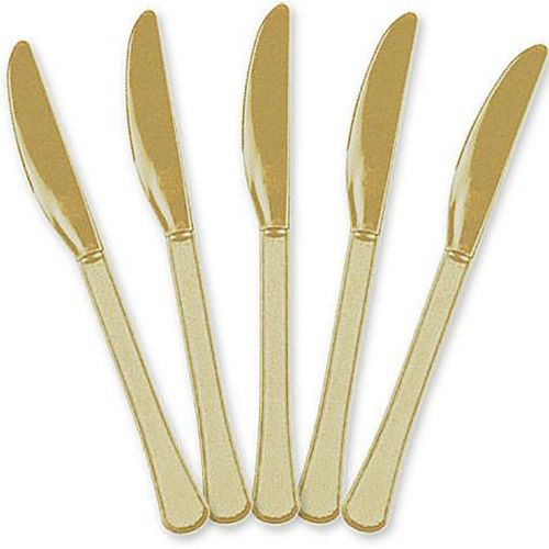  Amscan Plastic Knives - Gold