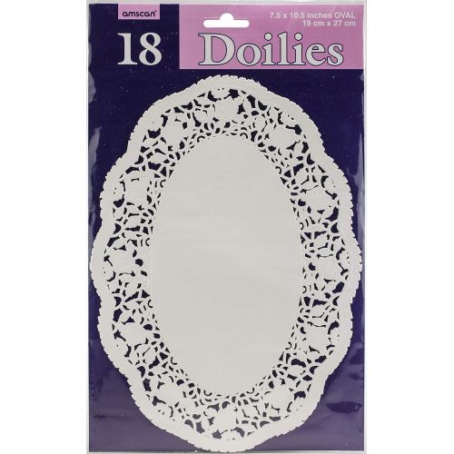  Amscan White Oval Doilies | Pack of 18| Party Supply