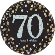 Amscan Sparkling Celebration 70 Round Prismatic Plates, 7, 8pcs, Birthday