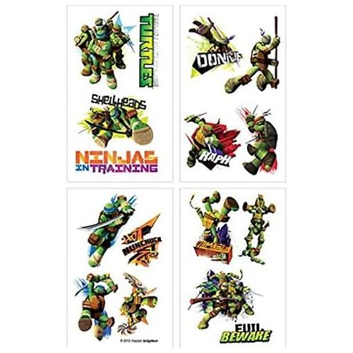  Amscan Teenage Mutant Ninja Turtles Tattoos, Multicolored (32 Count)