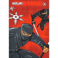 amscan Ninja Folded Loot Bags, Party Favor One Size, Black/Red