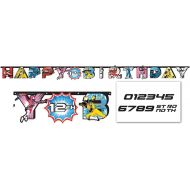 amscan Power Rangers Ninja Steel Jumbo Add-an-Age Happy Birthday Letter Banner, Multicolor, 10.5 Foot Banner