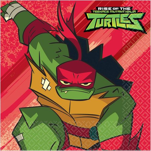  Amscan TMNT Ninja Turtles Birthday Party Supplies Bundle Pack for 16 Includes Lunch Plates, Lunch Napkins, Cups, Table Cover, Favor Loot Bags - Bundle for 16