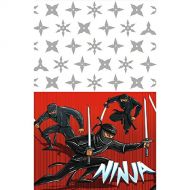 amscan Black Ninja Birthday Table Cover Tableware, Multicolor, 54 x 96