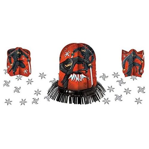  amscan Boys Black Ninja Birthday Party Table Decorating Kit (23 Piece), Multicolor, One Size