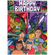 Amscan Teenage Mutant Ninja Turtles Birthday Scene Setter with Photo Props- 17 pcs, Multi-colored, One Size