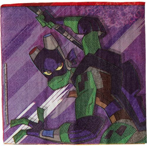  Amscan Rise of the Teenage Mutant Ninja Turtle Luncheon Paper Napkins - 6.5 x 6.5 Multicolor Pack of 16