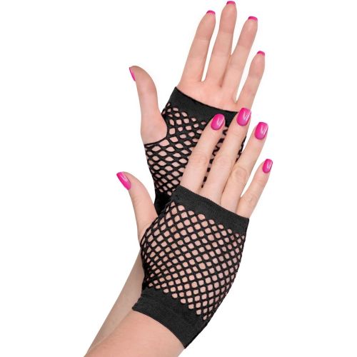  Amscan Black Fishnet Gloves - Short