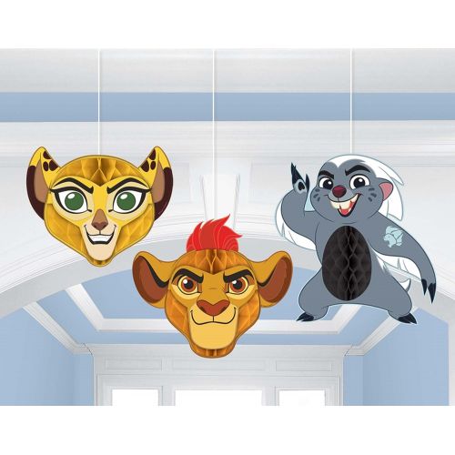  amscan Lion Guard Honeycomb Decorations 3 Count Birthday Party Supplies Lion King Hanging