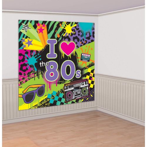  Amscan 80s Party Scene Setters Wall Decorating Kit