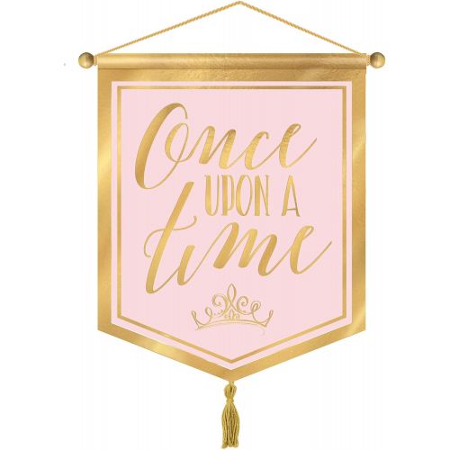  Amscan 242831 Disney Princess White and Metallic Gold Canvas Hanging Decoration, 1 piece