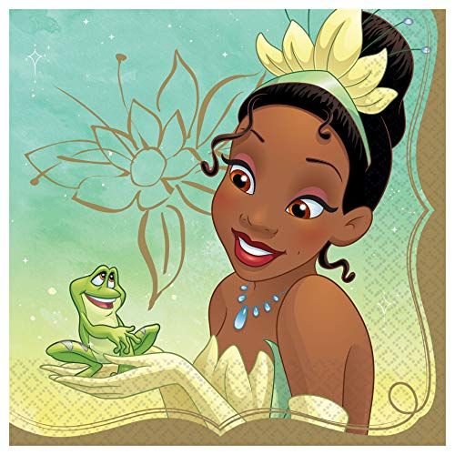  Amscan Disney Princess Tiana Luncheon Paper Napkins 6.5 x 6.5 Multicolor Pack of 16