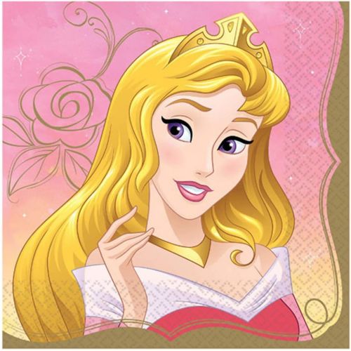  Amscan Disney Princess Aurora Luncheon Party Napkins, 6.5 X 6.5, 16 Ct.