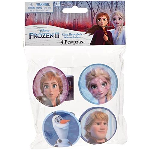  Amscan Frozen 2 Birthday, Plastic Slap Bracelets, Party Favor, 9.25 x 2, 4 Ct.