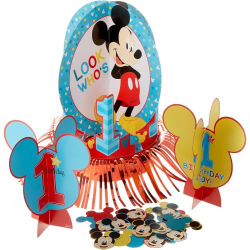  amscan 281833 Disney Mickeys Fun to be One Table Decorating Kit, 1 Pack (23 pcs), Birthday