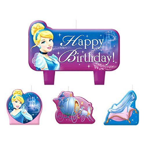  Amscan Mini Molded Cake Candles Disney Cinderella Collection Party Accessory