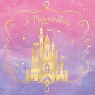 Amscan Disney Princess Metallic Luncheon Party Napkins, 6.5 x6.5, 16 Ct.