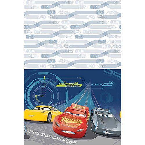  Amscan DisneyCars 3 Plastic Table Cover, Party Favor, 6 Ct.