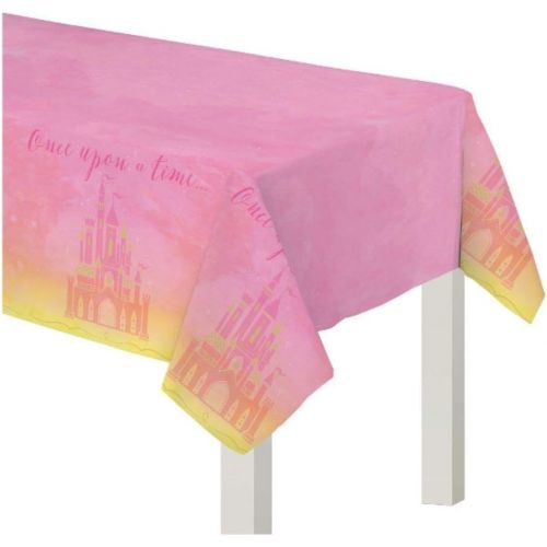  amscan Disney Princess Pink and Yellow Plastic Party Table Cover, 54 x 96 (table accessory)