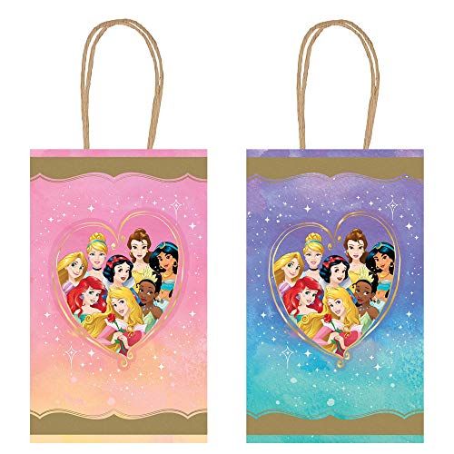  Amscan Disney Princess Assorted Party Kraft Bags, 8.25 H x 5.25 8 Ct.