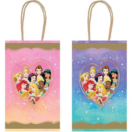  Amscan Disney Princess Assorted Party Kraft Bags, 8.25 H x 5.25 8 Ct.