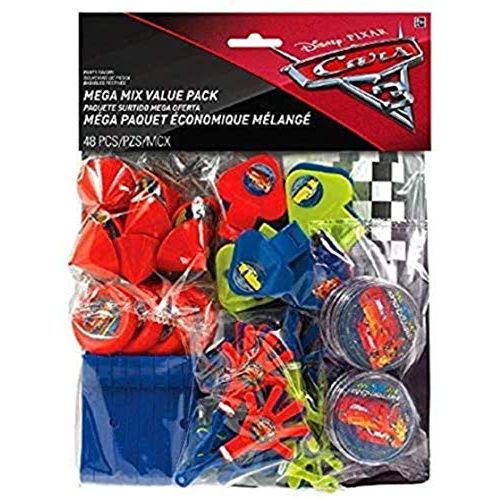  Amscan Disney Cars 3 Mega Mix Value Pack, Party Favor