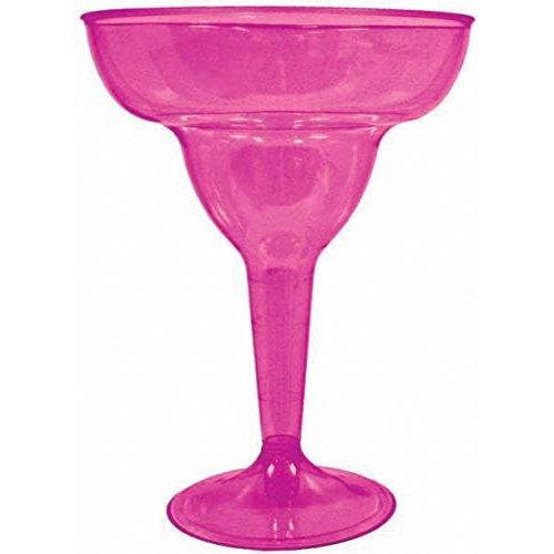  [아마존베스트]Amscan Fun-filled Fiesta Cinco de Mayo Party Assorted Colors Margarita Glasses Tableware, Plastic, 8oz, Pack of 20, 11 oz, Multicolor
