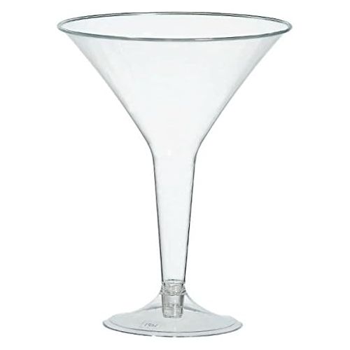  [아마존베스트]Amscan Big Party Pack Clear Plastic Martini Glasses | 8 oz. | Pack of 20 | Party Supply
