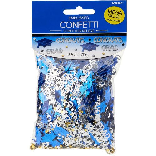  [아마존베스트]Amscan Bright Royal Blue School Colors Embossed Metallic Confetti | 1 pack | Party Favor