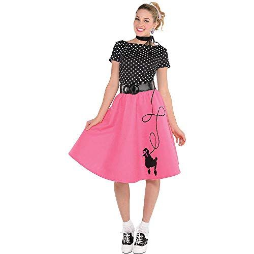  할로윈 용품amscan 847820 Adult 50s Flair Poodle Skirt Costume, Medium Size, Multicolor