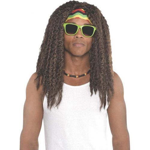  할로윈 용품amscan 845746 Cool Vibrations Rasta Wig | One Size | Costume Accessory, Black